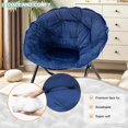 thumbnail image 3 of Folding Chair, Saucer Chair with Metal Frame, Comfy Moon Chairs for Bedroom, Living Rooms, Apartments, Camping, Lounging, Garden and Courtyard (Blue), 3 of 12