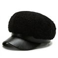 thumbnail image 3 of CoCopeanut Topi Militer Wanita Modis Topi Pelaut Musim Gugur Musim Dingin Topi Baret Wanita Hitam Topi Kapten Top Datar Topi Segi Delapan Kadet Bepergian, 3 of 6