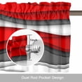 thumbnail image 6 of Abstract Geometric Valance Curtain Red Gray Gradient Waves Contemporary Window Valances Rod Pocket Short Curtains Window Treatments for Kitchen Bedroom Bathroom Laundry 56" x 16", 6 of 9