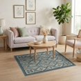 thumbnail image 3 of ODIKA 4'x6' Blue Cream Chateau Geometric Design Washable Area Rug Elegant Floral Motif with Classic Patterns Pet Friendly, Non-Shedding for Bedroom, Reading Nook, 3 of 7