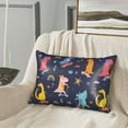 thumbnail image 3 of Bingfone Cartoon Dinosaur Scooter Sport Blue Print Satin Pillowcase for Hair - Standard Size with Zipper Silky & Soft Pillow Covers,20x30 inches, 3 of 8
