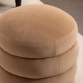 thumbnail image 4 of Wide Round futon Ottoman Footstool in Boucle Vanity seat for Living Room, Bedroom, Desk, 4 of 13