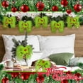 thumbnail image 6 of Dalrosia 12PCS Red Green Christmas Bows Christmas Tree Decoration Lime Green Wreaths Velvet Bow Tree Topper with Fluffy Ornaments for Xmas Party, 6 of 6