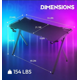 thumbnail image 4 of Escritorio Gamer Negro 140 Cm Con Luces Led Rgb Estilo T, 4 of 8