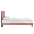 thumbnail image 3 of Platform Bed Frame, Tufted, Pink, Velvet, Mid Century Bedroom, Modern Contemporary Boutique HB35538, 3 of 8