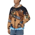 thumbnail image 3 of Kdxio Ocean Scene with Noah's Ark Print Men Hoodies Casual Hoodies for Men with Zip Pockets Full Zip Long Sleeve Sweatshirt Sports Hooded Jacket-XX-Large, 3 of 5