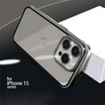 thumbnail image 5 of ELEHOLD Rugged Clear Case for iPhone 15,Transparent Clear Back Metal Alloy Bumper Heavy Duty Shockproof Anti-Scratch Case for iPhone 15 6.1,Silver, 5 of 7