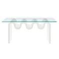 thumbnail image 6 of Coffee Sofa Side End Table, round, White, Glass, Wood, Living Room Lounge Cafe Lobby Hospitality Restaurant, Modern Contemporary, HB37196, 6 of 10