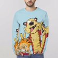 thumbnail image 4 of Calvin And Hobbes Mens T-Shirts Long Sleeve Printed Shirt Soft Casual Tee Top Fashion Lightweight Blouse 3XL, 4 of 6