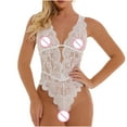 thumbnail image 4 of uublik Valentines Lingerie Set for Women Babydoll Lace Bodysuit Plus Size Sexy Naughty, 4 of 5