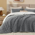 thumbnail image 2 of Fluffy Queen Comforter Set - Super Soft Sherpa Grey Comforter for Queen Size Bed, Luxury Warm Bedding Set for Winter, Fuzzy Bed Set 3 Pieces (1 Comforter, 2 Pillowcases), 2 of 7