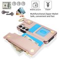 thumbnail image 5 of ELEHOLD Case for Samsung Galaxy A54 5G, Magnetic Closure Kickstand Zipper Wallet Case with 3 Card Slots & Ring Holder,Shockproof RFID Blocking Phone Case,Rosegold, 5 of 8