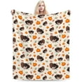 thumbnail image 5 of Thanksgiving Blanket Pumpkin and Turkey Flannel Blanket Soft Cozy Throw Blankets for Bed Sofa Couch Office Travel All Season 50"X40", 5 of 6