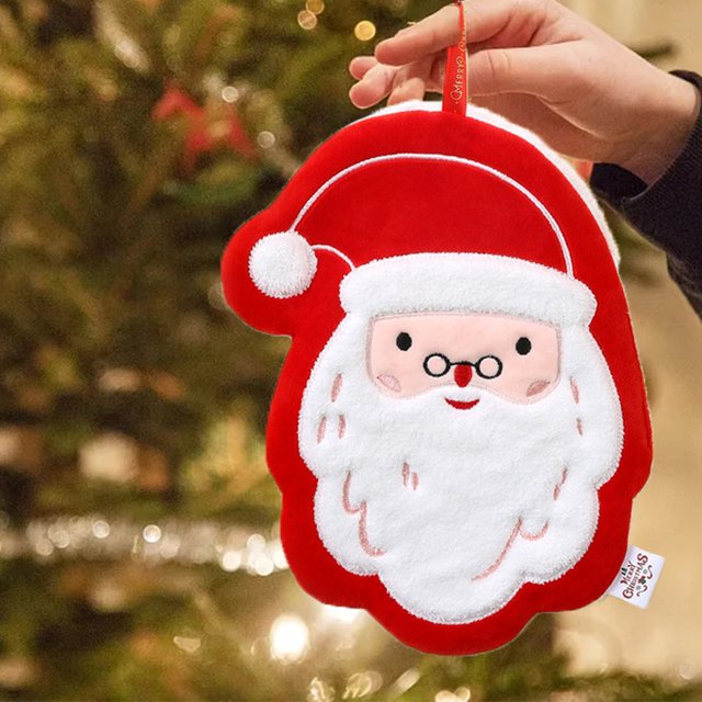 Cute Cartoon Hanging Christmas Coral Quick Drying Hand Towel For Kitchen And Bathroom Use