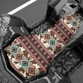 thumbnail image 3 of Renewold All-Weather ATV Seat Cover 25x10 Inch, Waterproof Heavy Duty 4 Wheeler Seat Cover ATV Accessories Decor for Yamaha Raptor 700, Polaris Sportsman 450/750, American Tribal Brown Cow Print Red, 3 of 7
