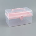 thumbnail image 2 of Clearance Sale Rongxk 1 X Tool Storage Box Home Textile Storage Transparent Portable Tool Box Storage Box Pink, 2 of 2