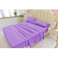 thumbnail image 4 of Full Size Bamboo Derived Rayon Bed Sheet Set - Softer than Cotton Sheets Full Size - Wrinkle Free - 16" Deep Pockets - 4 Piece - 1 Fitted Sheet, 1 Flat, 2 Pillowcases Full Lavender, 4 of 5
