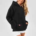 thumbnail image 5 of hxobax Women Knit Cotton Hoodies Sweatshirt Fall Rib Pullover Hooded Fashion Sweatshirts with Pocket, 5 of 8
