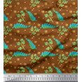 thumbnail image 1 of Soimoi Brown Cotton Cambric Fabric Dot & Leaves Fabric Prints By Yard 42 Inch Wide, 1 of 1