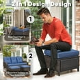 thumbnail image 6 of Gymojoy Outdoor 360°Swivel Chair Set of 4, All Weather Brown Wicker Patio Swivel Chairs Set with High Back and Thick Cushion for Garden, Poolside, Backyard, 6 of 7