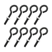 Uxcell 8 Pack Eye Bolts, M3 x 25mm 304 Stainless Steel Threaded EyeBolt Black Eye Hooks with Nut for Hanging or Securing Cables
