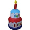 thumbnail image 3 of 4 Foot Tall Happy Birthday Cake Inflatable with Candle LED Lights Lighted Blowup Party Decoration for Outdoor Indoor Home Celebration Garden Yard Prop, 3 of 5