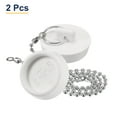 thumbnail image 4 of Uxcell 2Pcs Tapón de Drenaje de Goma con Cadena y Anillo Colgante, Tapón de Drenaje para Bañera Se Adapta a 1 1/2 pulgadas, Tapón de Drenaje de Goma para Bañera, Cocina y Baño, Blanco, 4 of 6