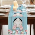 thumbnail image 3 of Table Runners 90 Inches Long Dress Scarves, Easter Bunny Farmhouse Coffee/Dining/Kitchen Table Runner for Living Room, Colorful Eggs Cute Rabbit Blue Country Wooden 13x90 Inch, 3 of 9