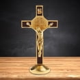 thumbnail image 4 of Esquirla Jesus Crucifix Christ Figurine Standing Cross for Car Home Chapel Decor Gold, 4 of 8