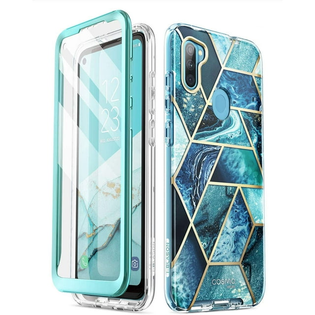 YOYO Cosmo Series for Samsung Galaxy A11 Case (2020 Release), Slim Full-Body Stylish Protective Case with Built-in Screen Protector (Ocean)