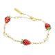 thumbnail image 2 of Pulsera de fresa para mujer, pulsera con dijes, pulsera de cadena de latón para mujer, eslabones Rojo, 2 of 9