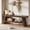 Dark Brown, variant on 2-Tier Entryway Bench Solid Wood Shoe Bench With Open Storage Shelves Rustic Brown For Hallway Entry Closet Bedroom Farmhouse Decor