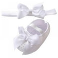 thumbnail image 7 of Magazine Baby Girls Bowknot Soft Sole Non-Slip Princess Shoes,Toddler Lace Crib Shoes with Headband Set, 7 of 7