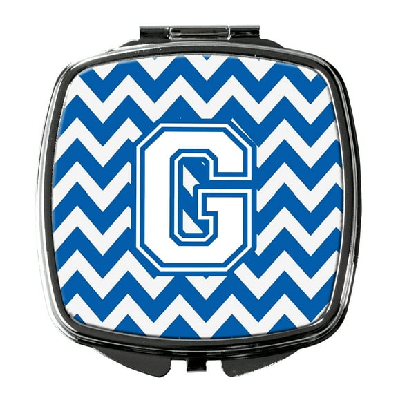 Letter G Chevron Blue and White Compact Mirror CJ1045-GSCM