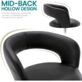 thumbnail image 5 of CQAOE Wide Bar Stool, Modern PU Leather Adjustable Swivel Counter Height Barstool with Hollow Back, Comfortable Upholstered Seat, Ideal for Kitchen, Dining, and Home Bars (Black), 5 of 10