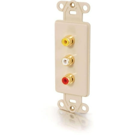 - C2G 03954 C2G Decora Style Gold Triple RCA Multimedia Insert - Ivory - RCA - Ivory