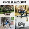 thumbnail image 6 of KFFKFF Outdoor Metal Bench, 38.8-Inch Garden Seating with Backrest and Armrests, Supports Up to 480 lbs, Ideal for Patio, Yard, Park, or Front Porch, 6 of 9