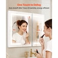 thumbnail image 4 of VEVOR Lighted Medicine Cabinet with Mirror, 36 x 30 in Recessed or Wall Mount, 3 Color Dimmable LED Bathroom Medicine Cabinet with HD Mirror, Clock, Adjustable Shelve Storage, Memory Defog Function, 4 of 9