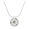 thumbnail image 1 of Delight Jewelry Silvertone Disc 1/2'' Initial - e - Joy Ring Charm Necklace, 18", 1 of 4