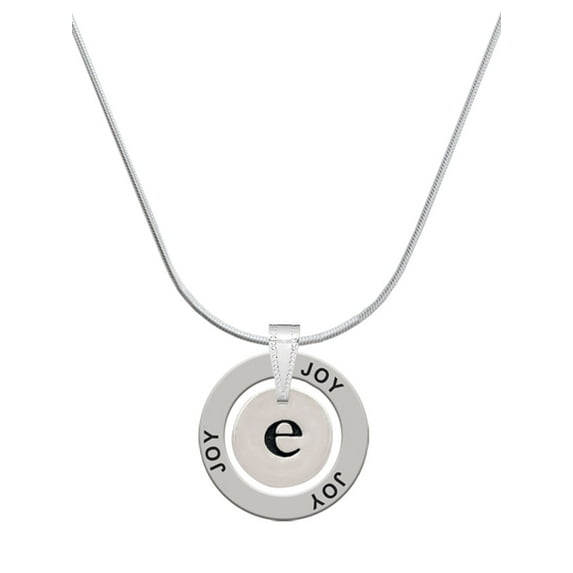 Delight Jewelry Silvertone Disc 1/2'' Initial - e - Joy Ring Charm Necklace, 18"