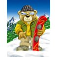 thumbnail image 1 of Carolines Treasures APH0857CHF Teddy Bear Snowboarding Flag Canvas House Size, 1 of 4