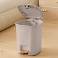 thumbnail image 3 of HBBKVI 2.2 Gallon Step-On Trash Can, Plastic Trash Can for Kitchen Bathroom Living Room, Gray, 3 of 6