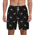 thumbnail image 2 of Picia Mallards And Snowflakes pattern Mens Swim Trunks with Compression Liner Stretch Beach Shorts Quick Dry with Zipper Pockets No-Chafing Board Shorts-Medium, 2 of 9