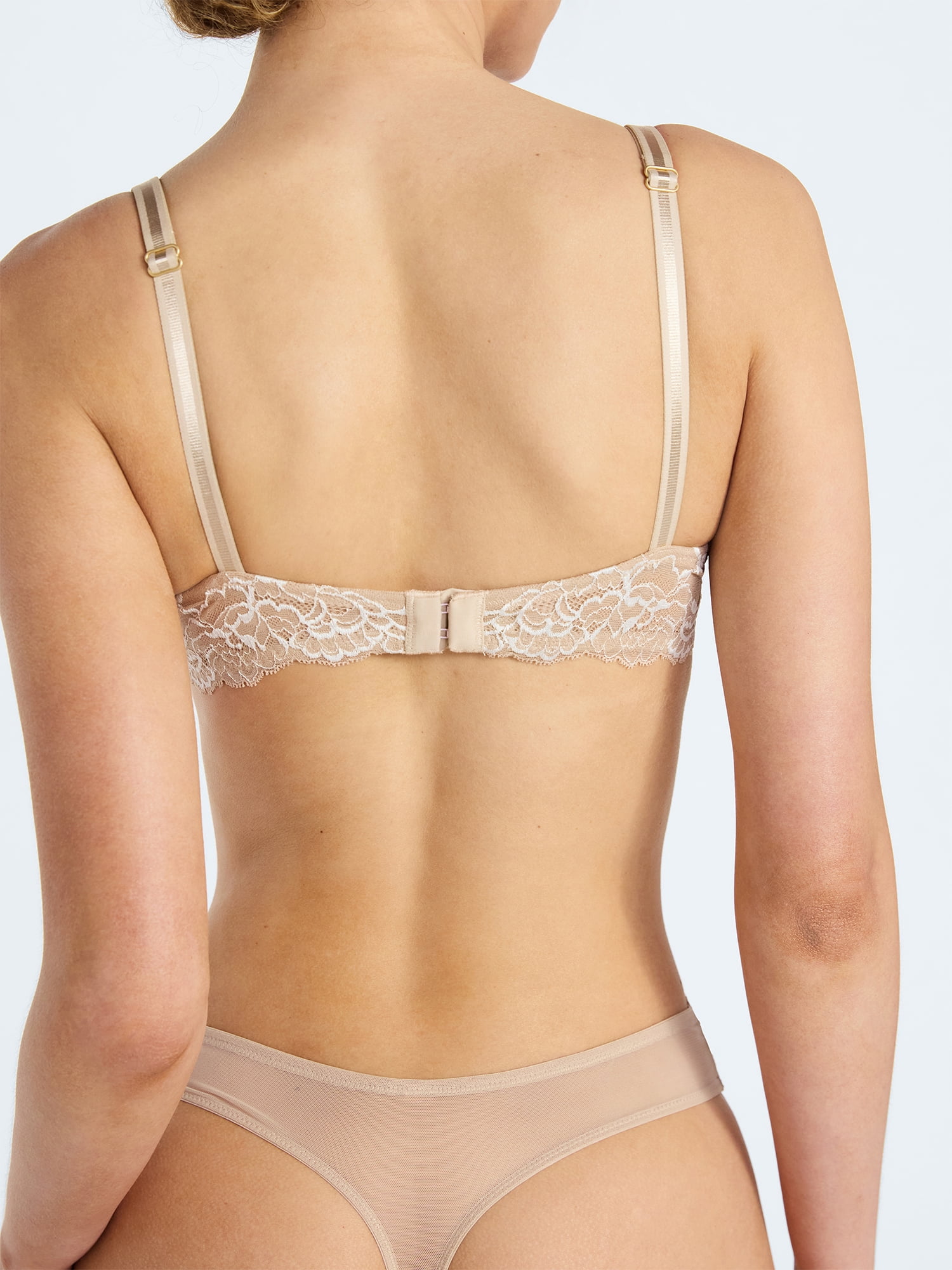 Joyspun Women's Lace and Mesh Thong Panties, 3-Pack, Sizes XS-XXXL