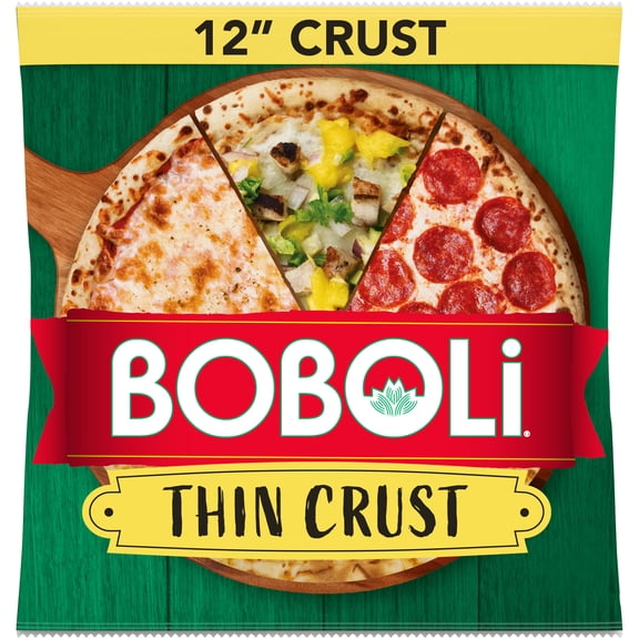 Boboli 12" Original Thin Pizza Crust, 9 oz, Ready-made, Thin and Crispy Plain Cooked Pizza Dough, Bag