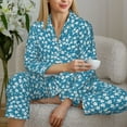 thumbnail image 6 of Pofeuu Beautiful Floral Print Womens Pajamas Set Long Sleeve Sleepwear Button Down Nightwear Soft Pj Lounge Sets Button Down Pajamas Women-XX-Large, 6 of 7