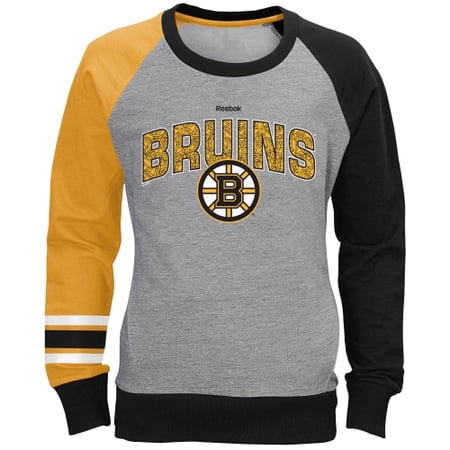 UPC 655420049056 product image for Boston Bruins Reebok Girls Youth Amethyst Fleece Crew Sweatshirt - Gray | upcitemdb.com