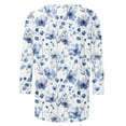 thumbnail image 4 of Patlollav Womens Shirts Dressy Casual Round Neck 3/4 Sleeve Printed T-Shirt Tops S-XXXL, 4 of 6