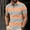 Orange, variant on COSFO Short Sleeve Polo Shirts for Men Pullover Collared Casual Striped Tops Loose Button Graphic Tees