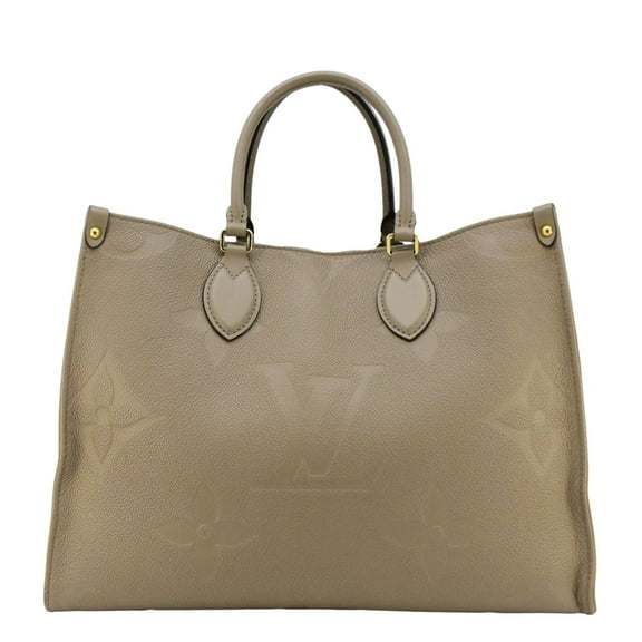 Pre-Owned LOUIS VUITTON Onthego MM Monogram Empreinte Shoulder Bag Tourterelle